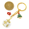 Christmas Woven Glass Keychains KEYC-MZ00017-02-3