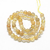 Natural Rutilated Quartz Beads Strands G-S263-8mm-01-2