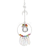 Round Glass & Acrylic & 201 Stainless Steel Sun Moon Hanging Suncatchers HJEW-JM04657-1