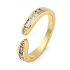 Brass Micro Pave Cubic Zirconia Open Cuff Rings for Women RJEW-G341-03G-02-4