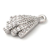 Brass Micro Pave Clear Cubic Zirconia Charms KK-G503-43P-2