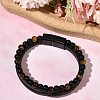 Natural Tiger Eye & Glass Round Beaded Bracelets BJEW-G732-01B-3