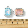 UV Plating Alloy with Mixed Color Glass Rhinestone Pendants FIND-B039-07P-3