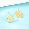 Religion Brass Stud Earrings EJEW-F405-23F-G-4