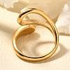 304 Stainless Steel Open Cuff Rings for Women RJEW-A054-02G-2