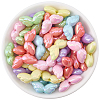 50Pcs UV Plating Opaque Acrylic Beads OACR-PA0001-88-7