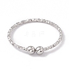 304 Stainless Steel Round Ball Open Cuff Ring for Women RJEW-G275-01P-2