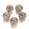 Nickel Free Hollow Alloy Round Beads PALLOY-J689-03G-NF-2