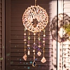 Heart Natural Gemstone Chips Hanging Suncatchers RN-CBA387D-04G-01-1
