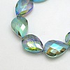 Electroplate Crystal Glass Teardrop Beads Strands EGLA-F067B-03-1