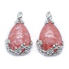 Watermelon Stone Glass Pendants G-P393-B01-1