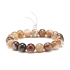 Natural Agate Round Beads Stretch Bracelet BJEW-JB07235-05-1