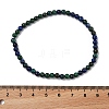 Natural Chrysocolla and Lapis Lazuli Round Bead Stretch Bracelets X-BJEW-L594-B04-4