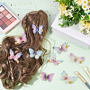 CRASPIRE 8Pcs 8 Style Double Layers Tulle Butterfly Alligator Hair Clips PHAR-CP0001-06-5