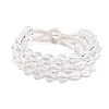 Natural Quartz Crystal Round Beaded Multi-strand Bracelets for Men Women BJEW-G743-02C-4
