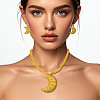 Brass Hollow Moon Pendant Necklaces & Earring Sets FS-WGD9A46-01-2