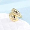 Brass Micro Pave Clear Cubic Zirconia Cuff Rings for Women RJEW-U047-29G-3