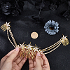 Alloy Rhinestone Hair Combs MRMJ-WH2007-031G-3