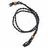 Adjustable Braided Waxed Cord Macrame Pouch Necklace Making MAK-WH0008-02B-1