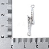 Rack Plating Brass Micro Pave Clear Cubic Zirconia Lightning Bolt Connector Charms KK-A234-067P-3