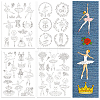 4 Sheets 11.6x8.2 Inch Stick and Stitch Embroidery Patterns DIY-WH0455-146-1