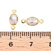 Brass Clear Cubic Zirconia Connector Charms KK-T070-09C-3