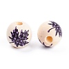 Autumn Theme Spray Painted Natural Wood Beads WOOD-P015-A-2