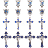 20Pcs 4 Styles DIY Blue Rosary Alloy Enamel Pendant and Link Findings Kits FIND-SC0021-26-1