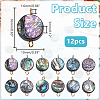 12Pcs Natural Abalone Shell/Paua Shell Flat Round Connector Charms PALLOY-WH00010-3
