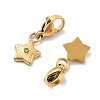 Star 304 Stainless Steel Rhinestone Pendant Decorations STAS-M092-11G-4