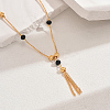 Fashionable Real 18K Gold Plated Brass Tassel Pendant Box Chain Necklaces for Women XU0718-4-1