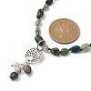 Natural Moss Agate & Pearl & Cubic Zirconia Tree of Life Pendant Necklace NJEW-JN04335-02-1