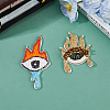 SUPERFINDINGS 2Pcs 2 Style Fire & Eye & Teardrop Plastic & Rhinestone Beading Appliques DIY-FH0001-07-5