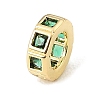 Brass Pave Cubic Zirconia European Beads CU-CBA389D-02G-07-2