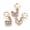 Brass Micro Pave Cubic Zirconia Charms ZIRC-F111-08G-08-1