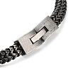 304 Stainless Steel Trendy Double Layer Chain Bracelets BJEW-D031-01B-3