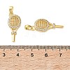 Brass Micro Pave Clear Cubic Zirconia Pendants CU-CBA2554-01G-3