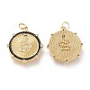 Brass Micro Pave Clear Cubic Zirconia Pendants ZIRC-K086-13G-2