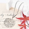 201 Stainless Steel Hollow Arabic Flat Round Pendant Box Chain Necklaces for Women Men NJEW-R013-01P-3