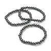 Synthetic Non-magnetic Hematite Beaded Stretch Bracelets BJEW-A117-B-22-1