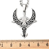 201 Stainless Steel Black Enamel Moon Goddess Pendant Necklaces NJEW-H065-10P-3