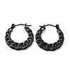 Ion Plating(IP) 304 Stainless Steel Curb Chains Hoop Earrings for Women EJEW-G293-06EB-1