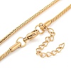 201 Stainless Steel Round Snake Chain Necklaces for Women NJEW-G140-06D-G-1-3