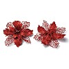 Plastic Glitter Artificial Flower HJEW-R124-05-2