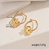 Stainless Steel Hollow Round with Flower Pendant Hoop Earrings for Women's Daily Countryside Accessories GV4631-2-5