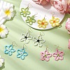 Flower Glass Beaded Dangle Earrings EJEW-JE06204-2