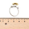 Sunflower and Dragonfly Rotatable Open Ring for Women RJEW-M139-16P-4