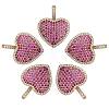 5Pcs Eco-Friendly Brass Micro Pave Cubic Zirconia Pendants KK-SZ0005-68-1