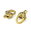 Tibetan Style Alloy Lobster Claw Clasps TIBE-T002-27AG-NR-2