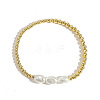 Handmade Brass Beads Stretch Bracelets AI7189-2-1